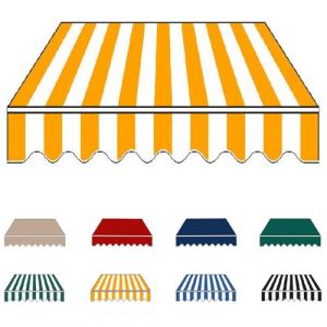 YCBTPS Tissu De Remplacement pour Auvent 4x3.0m, Tissu De Rechange pour Store Banne pour Patio, Toile De Store Banne Rétractable pour Porte-fenêtre(Orange-White,3.0x2m(10x6.5ft)) (DIEGEROUJIAMO-EU, neuf)