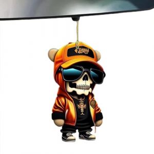 Xvilmaun Pendentif de voiture en forme d'ours, pendentif de voiture en forme d'ours mignon - D&eacute;coration int&eacute;rieure de voiture, pendentif de r&eacute;troviseur de voiture, ours mignon, pendentif porte-bonheur (qaociw, neuf)