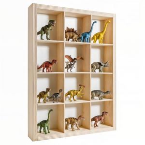 Creative Deco Vitrine en Bois &agrave; 12 Compartiments | 35 x 26 x 5,5 cm | Contreplaqu&eacute; Naturel | &Eacute;tag&egrave;re Murale pour Voitures Miniatures | Vitrine de Collection Suspendue | Organisateur (Creative Deco, neuf)
