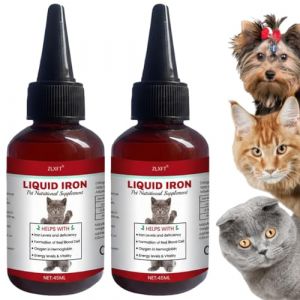 Compl&eacute;ment de Fer en Gouttes pour Chat,2pcs Fer Liquide pour Chien,Suppl&eacute;ments de Fer Liquide pour Chiens,Compl&eacute;ment Alimentaire Contre l'An&eacute;mie et la Fatigue,Liquide Contre l'An&eacute;mie et la Fatigue (mjy79go, neuf)