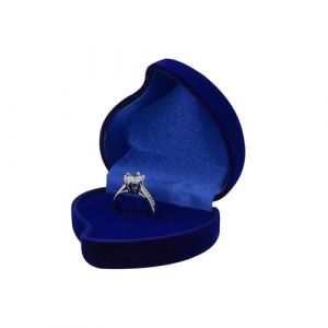 FuninCrea Porte Alliance Mariage en velours, Boite Bague &agrave; Fente Simple en Forme de Coeur, Petit Boite Alliance pour Mariage, Fian&ccedil;ailles, C&eacute;r&eacute;monie (Bleu) (HHJD Distribution, neuf)