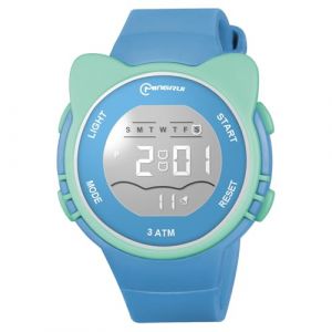 OFFCUP Montre Enfant, LED Montre-Bracelet pour Enfant, Montre Digitale Etanche &agrave; 30m, Montre Enfant Num&eacute;riqueavec Silicone, Oreilles Montres pour Tout-Petits pour 3-11 Fille et Gar&ccedil;ons (Bleu) (HOOCHE, neuf)