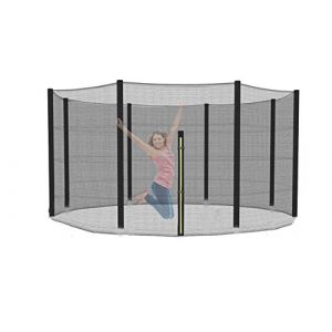 XIUWOUG Net de Remplacement Net de sécurité pour Trampoline Ø 244 305 366 427 cm, réseau de Remplacement du Trampoline de Jardin pour 6/8 tiges, Externe Net, Noir,427 CM（14FT）~8 stangen (RUIXUSHANGDIAN, neuf)