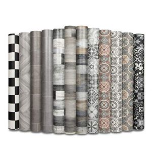 casa pura Revêtement Sol PVC - Film Vinyle Pour Meuble & Sol - Stickers Effet Carrelage - Sol PVC Rouleau Antidérapant & 100% Écologique (Aspect Damier - 100x100 cm) (Velvet Trading, neuf)
