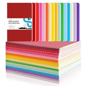 Koogel Lot de 32 petits carnets de notes vierges - 14 x 9 cm - Avec couverture en papier kraft - 16 couleurs (GKood, neuf)