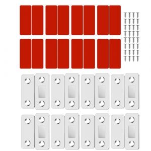 Ultra Mince Aimant Porte,8 PCS Placard Adhésif Loqueteau Aimant Fermeture Meuble Aimant Puissant pour Porte de Coulissante Tiroirs Fenêtre Armoire (Xing E-commerce, neuf)