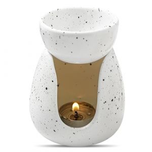FYting Bruleur Fondant,Brule Parfum,Bruleur Bougie,Diffuseur en C&eacute;ramique, R&eacute;chaud &agrave; Huiles Essentielles, R&eacute;chaud daromath&eacute;rapie,Bougeoir pour Halloween, No&euml;L, Anniversaires (Blanc) (WcxFLY, neuf)