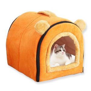 Niche d'int&eacute;rieur pour chat et chien de grande taille, lavable, amovible, apaisant, anti-anxi&eacute;t&eacute;, avec coussin doux, lit igloo pour animal domestique (B, 70 x 55 x 55 cm, XXL) (ping bu, neuf)
