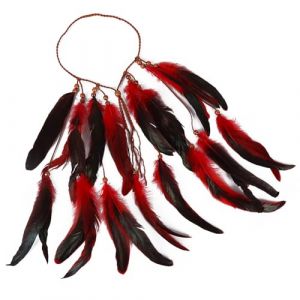 Femme Bandeau Plume Coiffe Indienne Bandeaux Hippie Coiffe Headband Fantaisie Réglable Serre-tête Indien à Plumes Bohème Accessoire de Cheveux Hippie Bandeaux pour Les Femmes Filles (Haptre, neuf)