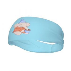 Bandeau de sport antidérapant en forme d'éléphant buvant du cacao pour homme et femme, idéal pour la gym, le basket-ball, le yoga (ruianshihuichenjiayouzhanguanliyouxiangongsi, neuf)