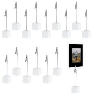 CATELL 30 Pi&egrave;ces Porte Photo sur Pied, Porte Photo Pince, Porte Photo M&eacute;mo Clip avec Pince Crocodile et Base en Bois pour La D&eacute;coration de Bureau Mariage Maison F&ecirc;te Restaurant (JRD-EU, neuf)