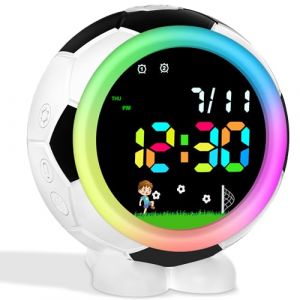 Edillas R&eacute;veil Enfant Digital Football/p&ecirc;che avec Veilleuse et Double Alarme,R&eacute;veil Num&eacute;rique avec Snooze,6 Sonneries, Rentr&eacute;e/Anniversaire/No&euml;l pour Gar&ccedil;ons et Filles 4-15 Ans (Football) (DTKID-EU, neuf)