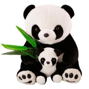 Gustaw Grand Ours en Peluche XXL Panda avec Enfant - Nounours G&eacute;ant, Teddy Bear Ourson - Id&eacute;al comme Cadeau (Noir et Blanc, 100cm) (DearBear, neuf)