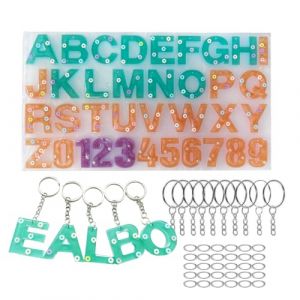 WYAHYQ moule lettre resine epoxy de A à Z,0-9,moule silicone alphabet pour bijoux en résine trousseau de clés pendentifs (WYAHYQ, neuf)