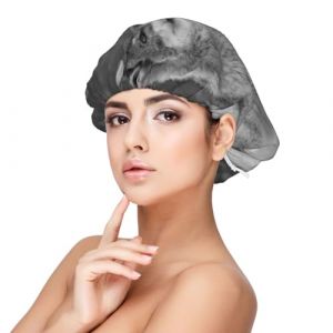 Loup sauvage imprimé,Bonnet de nuit en satin pour adulte - Bonnet de nuit élastique pour femme, couvre-cheveux de nuit (lfjshop, neuf)