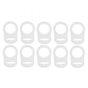 Juwaacoo 10 Pcs Bouton Silicone Anneau Porte-sucette Mannequin Pince Adaptateur Clair (Jijuelei, neuf)