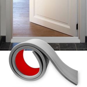 Hengrongshen Rampe de Seuil de Porte 100 x 8 x (1-3) CM, Barre de Seuil Adhesive en Caoutchouc, Seuil de Porte Rattrapage de Niveau, Compensation de Hauteur pour Fauteuil Roulan Robot Aspirateur(Gris) (HengRongSh-EU, neuf)