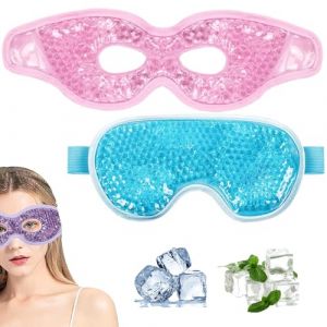 Masque Yeux Froid,Gel Anti-Cernes pour Yeux Fatigués et Gonflés,Masque Yeux Gel,Masque Froid Visage,Masque Chauffant Yeux,Réutilisable Masque,Poche de Glace pour Thérapie Chaud (Rose) (EnviableVB, neuf)