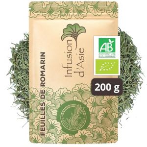 Khla - Feuilles de Romarin Bio 200 g - Pour Tisane & Infusion Matin - Digestion & Vitalit&eacute; - Anti-Ballonnements - Sachet Vrac - Bois&eacute;e & Parfum&eacute;e - Riche en Antioxydants - Origine &Eacute;gypte (Khla, neuf)