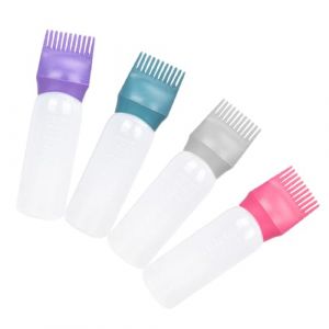 WRITWAA 4 Pièces Bouteille De Nettoyage à Sec Des Cheveux Cuir Chevelu Brosse Sèche-cheveux Petit Colorant Bouteilles Pulvérisation Des Piles Pour Les Cheveux Peigne Racine Pp (Saieli, neuf)