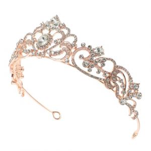 VINTORKY Couronne De Strass Diad&egrave;me De Mariage Doux Pour La Mari&eacute;e Premier Concours De Fantaisie Coiffe De Mariage Princesse Mari&eacute;e Scintillante Pour Femmes Accessoires De Cheveux De (Wesidun, neuf)