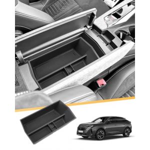 LFOTPP Compatible avec Peugeot E-3008 E-5008 EV GT Allure 2024 2025 Console centrale Boîte de rangement E3008 P64 Accoudoir central Plateau Accoudoir central Boîte à gants Accessoires (noir) (ZS-LiFan, neuf)