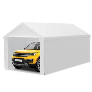 LILIIN Garage de tente 3 x 6 m résistant à l'hiver avec toit en polyéthylène (170 g/m²), pour voiture, SUV et camion, auvent de garage résistant aux UV, tente de stockage et tente de pâturage, parois (DiLinENSI, neuf)