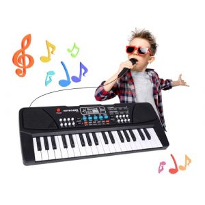 Clavier Piano Enfant 37 Touches Pianos avec Microphone Jouet Musical Portable pour Enfants 3 4 5 Ans Garçons Filles Cadeau Noël Anniversaire (Blinksy BuyNest Marketshop Kft., neuf)