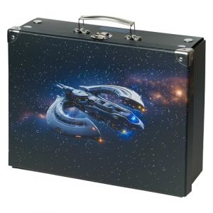 Baagl Valise pour enfants pour jouets et fournitures scolaires, mallette en carton, valise &agrave; jouets, valise de jeu, valise pliable pour enfant, valise pliante avec poign&eacute;e en m&eacute;tal, Space Ship (PRESCO GROUP A.S., neuf)