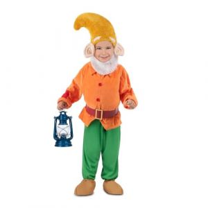 My Other Me D&eacute;guisement de nain pour enfant orange et vert avec bonnet, barbe, casace, ceinture, pantalon et couvre-bottes taille 10-12 ans. Parfait pour une aventure magique dans la for&ecirc;t (LOLA home, neuf)