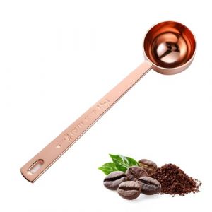 Kzouenzu Cuill&egrave;re Doseuse Caf&eacute;, 15ml Cuill&egrave;re Doseuse &Agrave; Long Manche, Cuill&egrave;re De Mesure De Caf&eacute; en Acier Inoxydable, Cuill&egrave;res &Agrave; Caf&eacute;, pour Caf&eacute;, Lait en Poudre, La Maison, L'h&ocirc;tel [Or rose] (Qi Yu Shop, neuf)