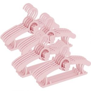 HGYZE 20pcs Cintre Enfant Extensibles avec Crochet d'ours Mignons, Cintres Multifonctionnels en Plastique pour Enfant 29-37cm avec Bandes Antiglisses - Empilables Porte Manteau B&eacute;b&eacute;s, Rose (huiyuan EU, neuf)
