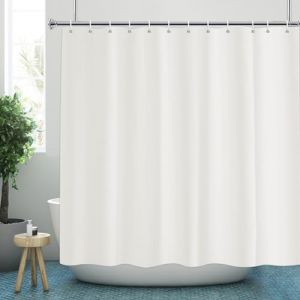 YISURE Rideau de Douche Lavable 200 x 200 cm, en Polyester cr&egrave;me Hydrofuge avec &oelig;illets m&eacute;talliques, Largeur 200 x Hauteur 200 cm (JasmineHome, neuf)