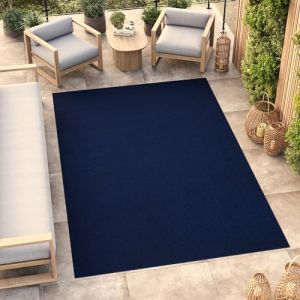 TAPISO Mono Tapis Poil Court Int&eacute;rieur Design Moderne Bleu Marine Motif Uni Tapis Salon Chambre Adulte Salle &agrave; Manger Cuisine R&eacute;sistant Ext&eacute;rieur Oeko-TEX 300 x 400 cm (TAPISO-FR, neuf)