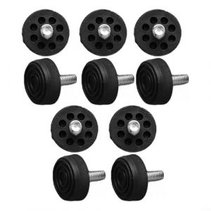 Bulevisiter Lot de 10 pieds de meubles r&eacute;glables &agrave; visser M6/M8/M10 - Base en plastique - Patins anti-rayures - R&eacute;duction du bruit pour tables, chaises, tabourets (M8 x 30 x 20 mm) (YanEKuiJiao, neuf)