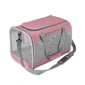 ALLSOPETS Sac Transport Chat Chien, Sac à Main Portable pour Chien Chat, Caisse de Transport Chat Respirant et Pliable Cage Transport Chat avec Matelas, Sac de Voyage pour Voiture et Train Rose (ALLSOPETS-FR, neuf)