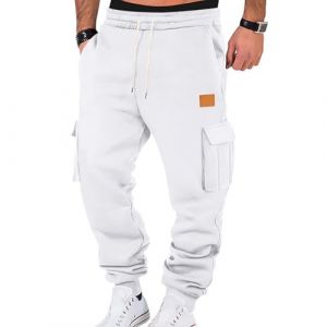 Pantalon Cargo Homme Militaire Travail Multipoches Pantalon Randonn&eacute;e Homme Chino Militaire Sport Surv&ecirc;tement Baggy Imperm&eacute;able Grande Taille Jogging Extensible Chantier Sportswear White XL (uxxnjfg, neuf)