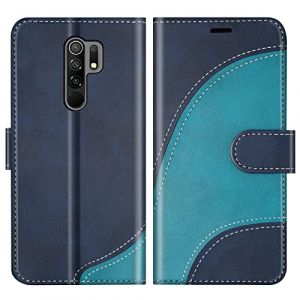 BoxTii Coque pour Xiaomi Redmi 9, Portefeuille Etui en Cuir PU, Magnétique Protection Housse Coque pour Xiaomi Redmi 9, Bleu (BoxTii, neuf)