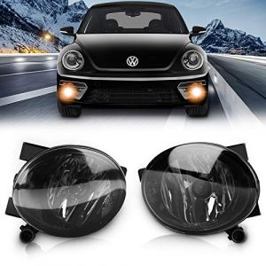 AutoBeeDen Feux anti-brouillard compatibles avec Volkswagen Beetle Caddy 3 Eos Golf 6 / Cabriolet/Plus Jetta 4 Up, (VW 5N 5C1 5C7 2K 1F7 5K1 AJ5 517 5M1 521 162 1T3), SEAT Alhambra 710 (Fum&eacute;e) (YILINJIE, neuf)
