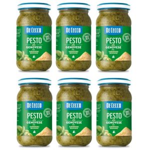 6x De Cecco Pesto alla Genovese con Parmigiano Reggiano senza aglio Pesto au basilic frais, Parmigiano Reggiano sans ail 190g Sauce italienne (LITTLE ITALY SRL, neuf)