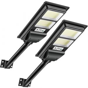 Hondony 2Pack 200W Lampe Solaire Exterieur,White Light 6500K DéTecteur de Projecteur LED Jardin Lampe avec TéLéCommande, IP65 Impermable Pour Rue Garage Éclairage public (Bestern, neuf)