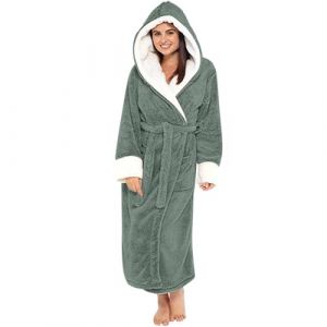 Robe De Chambre Femme Polaire Peignoir Femme Fermeture Eclair Pijamas Femme Hiver Grandes Tailles D&eacute;tente Peignoir Court/long Hiver Chaud V&ecirc;tements De Nuit De Maison Pour Femme (Anglekie, neuf)