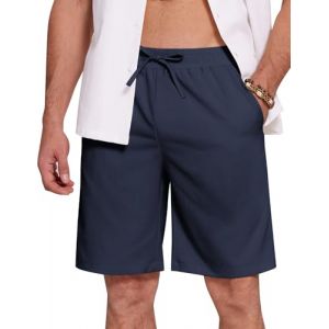 COOFANDY Pantalon Court pour Homme Short de Loisirs d'&eacute;t&eacute; pour Homme Pantalon d'&eacute;t&eacute; l&eacute;ger Pantalon de Loisirs avec Poches Pantalon de Plage d&eacute;contract&eacute; l&eacute;ger et Confortable Bleu Marine L (COOFANDY's Fashion, neuf)