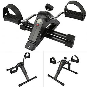 Mini Velo Appartement Pliable, Mini Vélo d'Appartement pour la Récupération des Bras et des Jambes,La Gym, La Remise en Forme, Les Bras, La Résistance Réglable Écran LCD (37 * 50 * 23.5 cm-noir) (Hechheu, neuf)