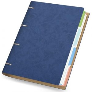 Yarotm Carnet de Notes A4-100GSM Cahier à Anneaux Ligné 7mm - 21.5x28cm Notebook Classeur - Rechargeable Bloc Note A4 300 Pages - Bleu Royal Cuir PU Agenda de Voyage (Droking, neuf)