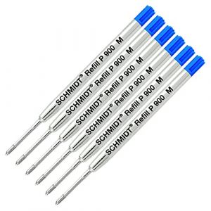 Schmidt P900 Parker Style recharge Bille Medium Point - 6 Count Blue Ink (Vivajo, neuf)