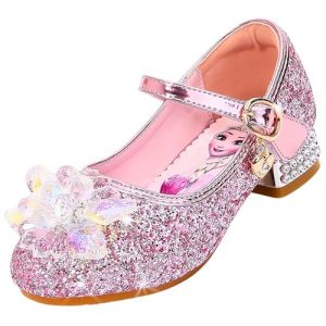 Vorkhuaeri Basket Enfant Fille Princesse Elsa, Chaussures de Danse Paillettes Costume Princesse, Adapt&eacute;es pour Habiller F&ecirc;te Cosplay Mariage No&euml;l (C3-Rosa,23) (Vorkhuaeri, neuf)