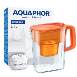 AQUAPHOR Carafe filtrante Compact avec 1 Filtre Maxfor+ 200L - 2,4 l (Orange) (AQUAPHOR France, neuf)
