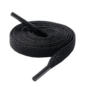 CCSOFTIME Lacets Chaussures Noirs pour Baskets, Lacet Noir Plat 8mm Largeur pour Sneakers-Compatible avec Converse Chucks Nike Air Force Stan Smith,Noir 160CM (CCSOFTIME, neuf)