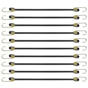 10 pcs Tendeurs Elastique avec Crochets, 24 cm Petite Corde Ajustable avec Attache Mini Sandow Bache en Caoutchouc Cordon de Bagage Robuste Sangle de Tension Universel pour Camping Tente Fixation (ChenWangShengkeji, neuf)